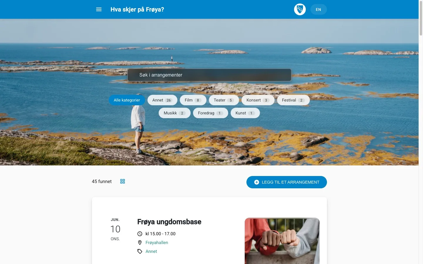 Hva skjer på Frøya – arrangementskalenderen for Frøya kommune